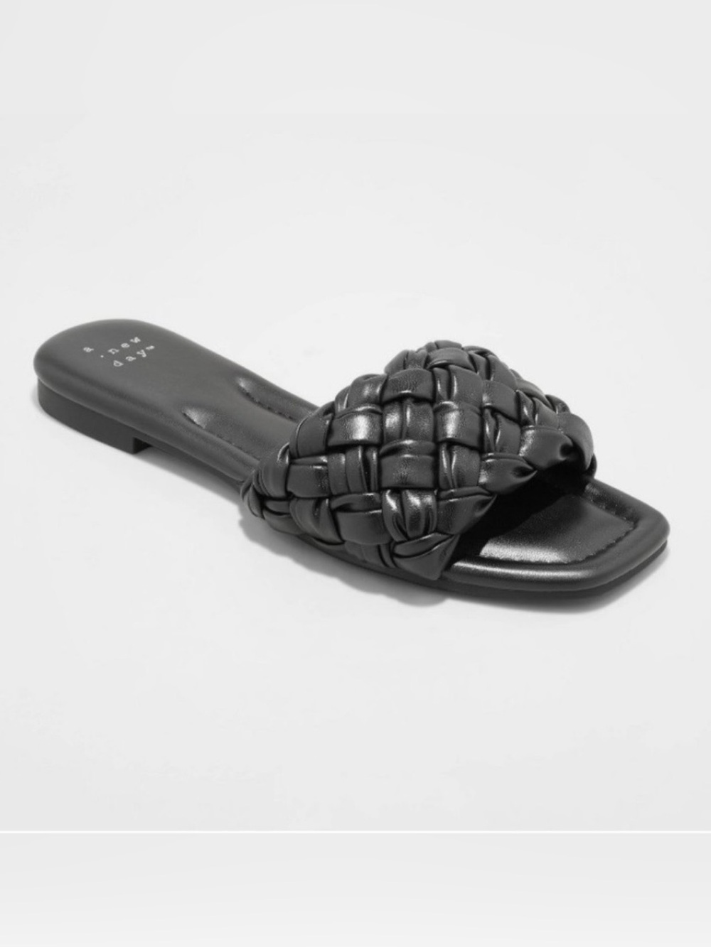 A New Day Carissa Black Woven Slide Sandals Women’s 9.5